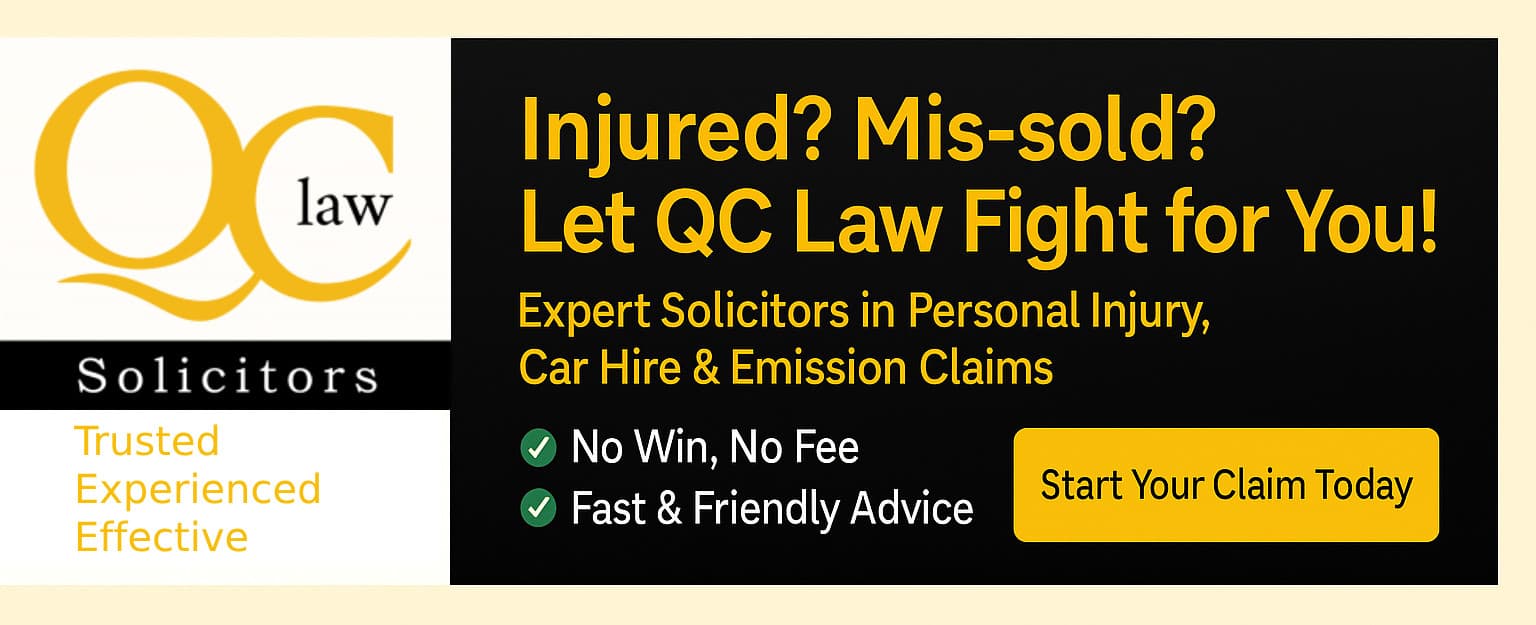 QC Law Solicitors — expert solicitors in personal injury, car hire and emission claims. No win, no fee.